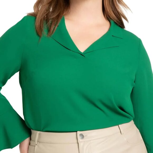 Eloquii Collared Flounce Sleeve Blouse 14W XL Nordstrom NWT - Picture 1 of 4